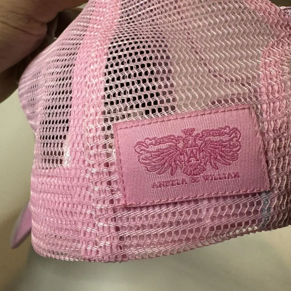 Angela & William Tie Dye Ponytail Trucker Hat Pink Mesh Baseball Cap One Size